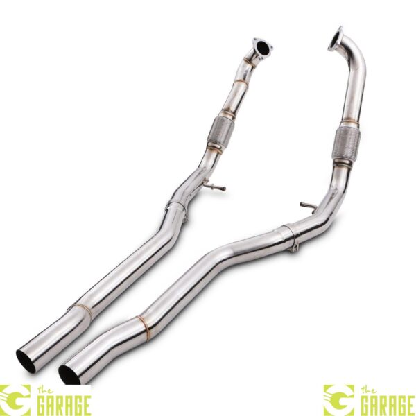 STAINLESS EXHAUST DOWNPIPE RESONATOR DELETES FOR AUDI S4 S5 B9 3.0 V6 TFSI 15-19