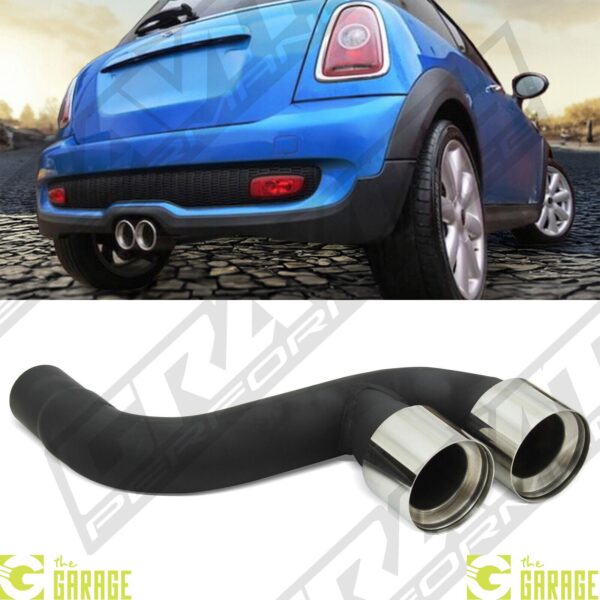 JCW STYLE EXHAUST TAILPIPE DUAL TIP CONVERSION KIT FOR MINI COOPER R56 06-14