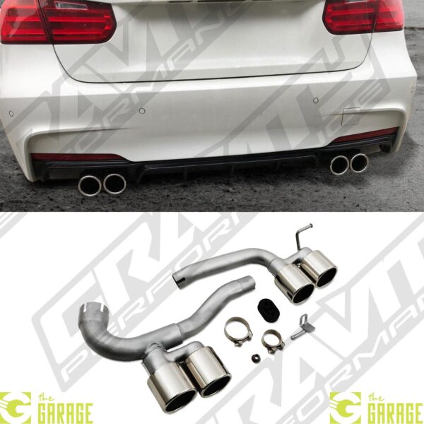 QUAD TIP EXHAUST M3 STYLE TAILPIPE CONVERSION KIT FOR BMW 3 SERIES F30 N20 12-19